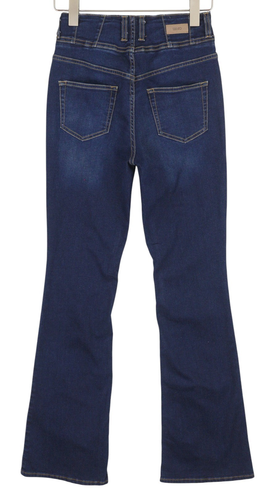 LIU JO Women Jeans W28 High Waist Bootcut Blue Denim Button Casual