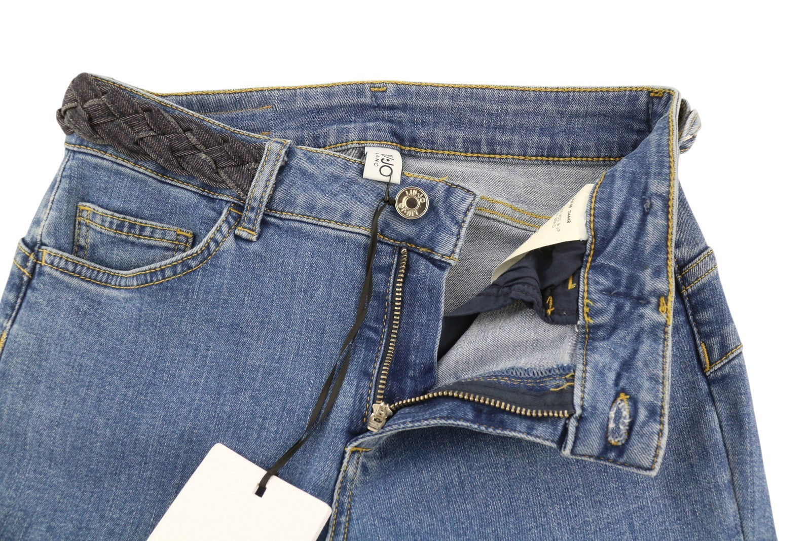 LIU JO Up Beat Women Jeans W28 Bottom Up Bootcut Blue Denim Zip Fly