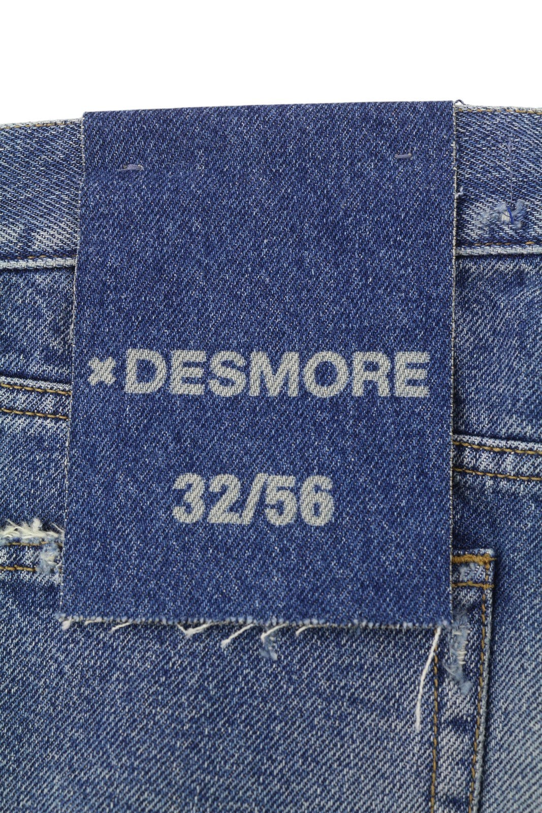 DESMORE 5 Tasche Alex Dark Blue Men Jeans W34 Whiskers Faded Slim Fit Button Fly