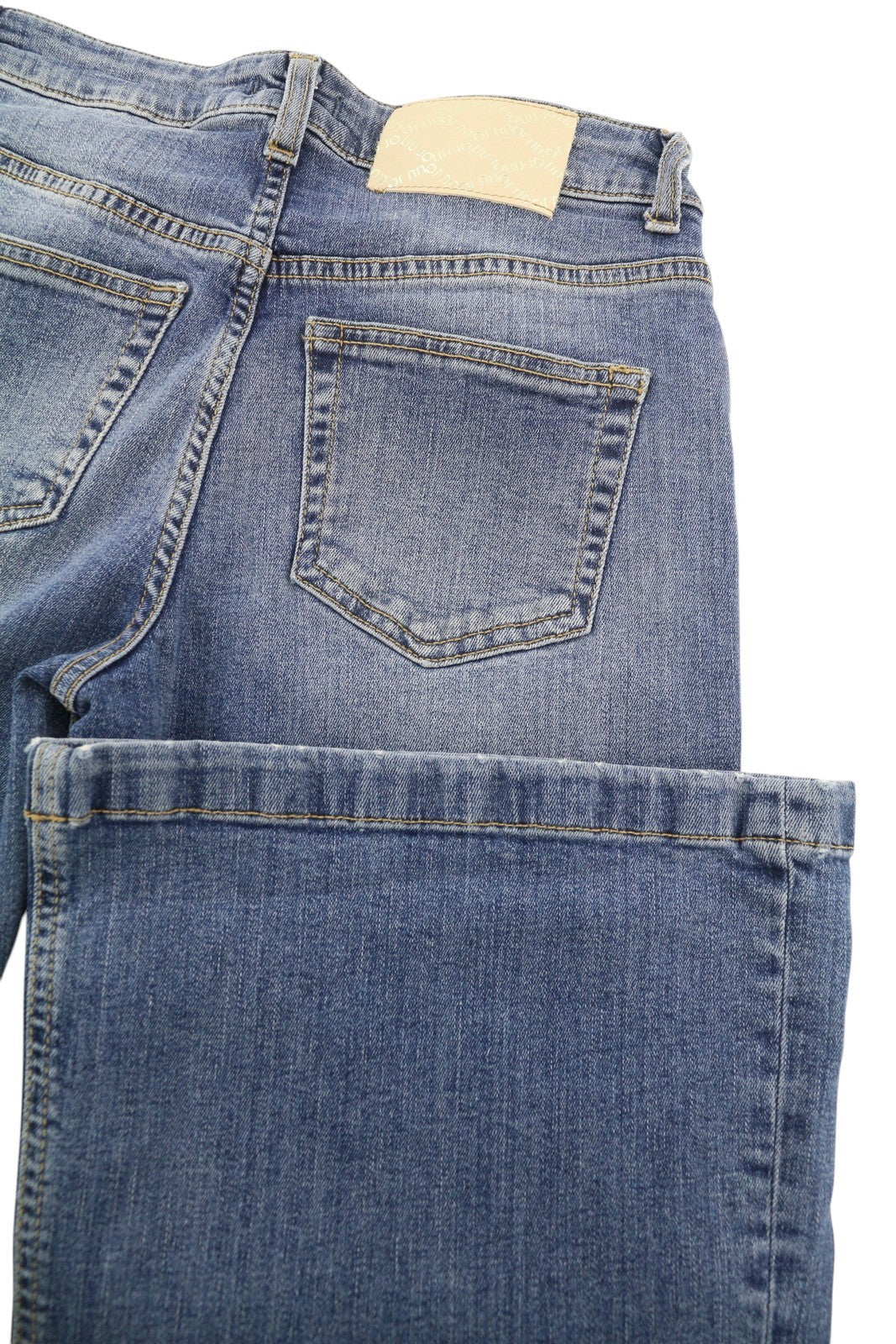 LIU JO Women Jeans W26 High Waist Bootcut Washed Denim Blue Logo