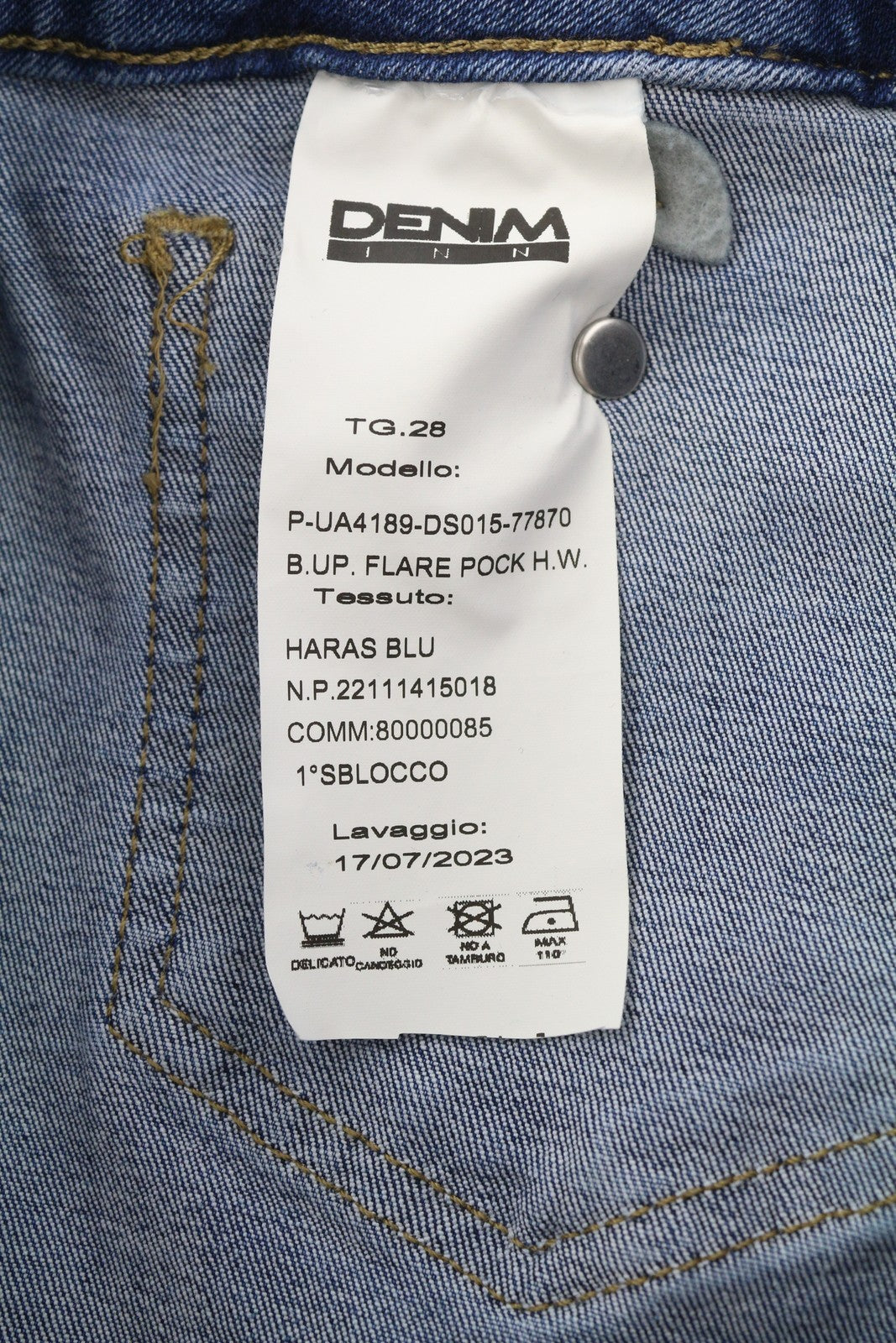 LIU JO Flare Pock Women Jeans W28 Wide Leg High Waist Blue Denim Logo