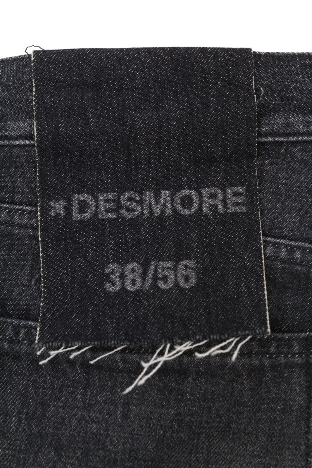 DESMORE 5 Tasche Co Black Men Jeans W36 Whiskers Faded Slim Fit Button Fly