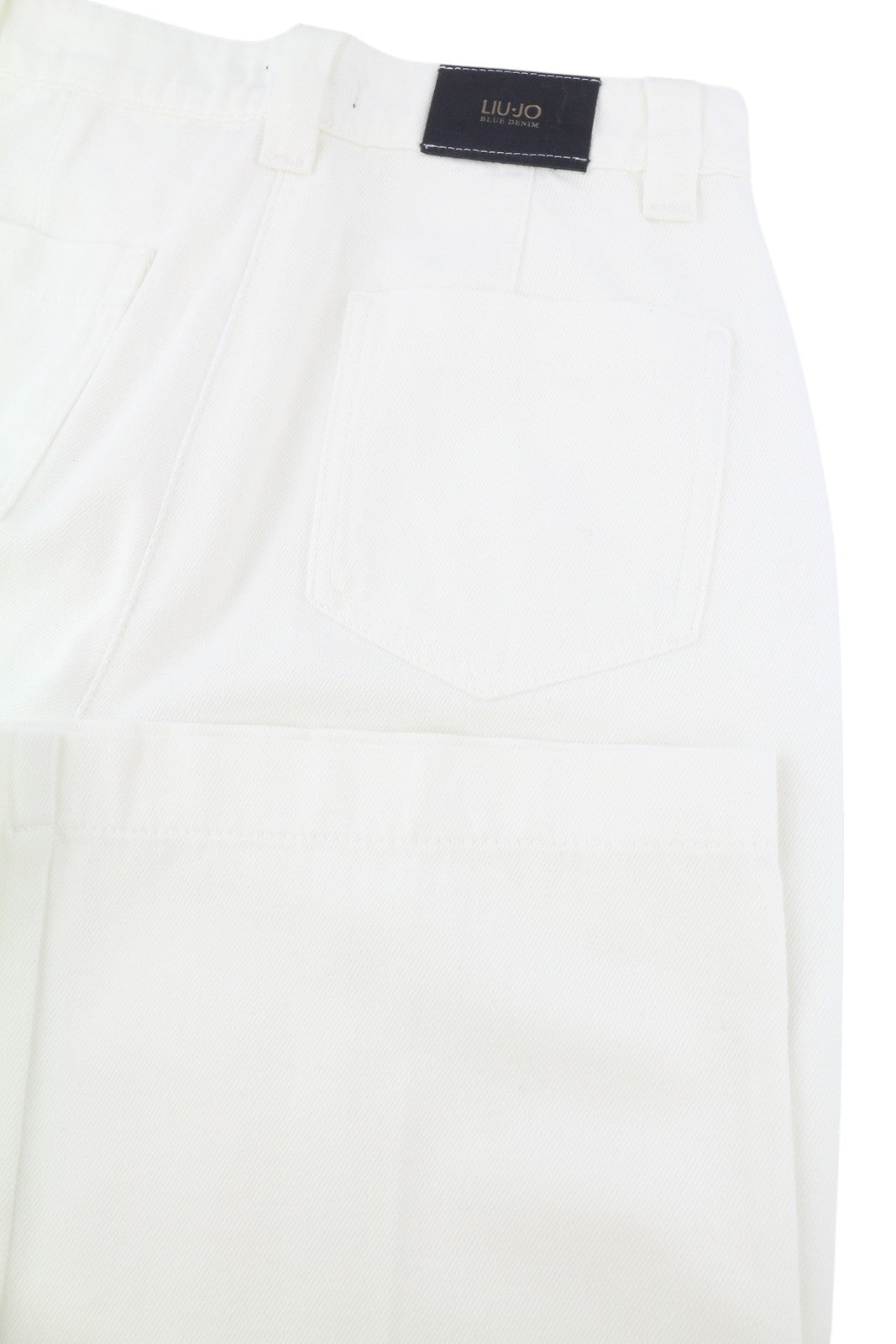 LIU JO Women Jeans W28 Straight Blue Light White Denim Zip Fly Logo