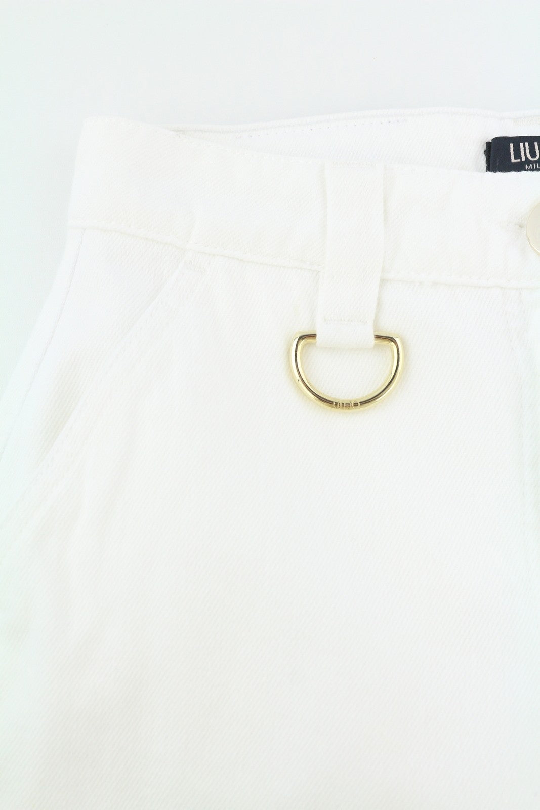 LIU JO Women Jeans W28 Straight Blue Light White Denim Zip Fly Logo