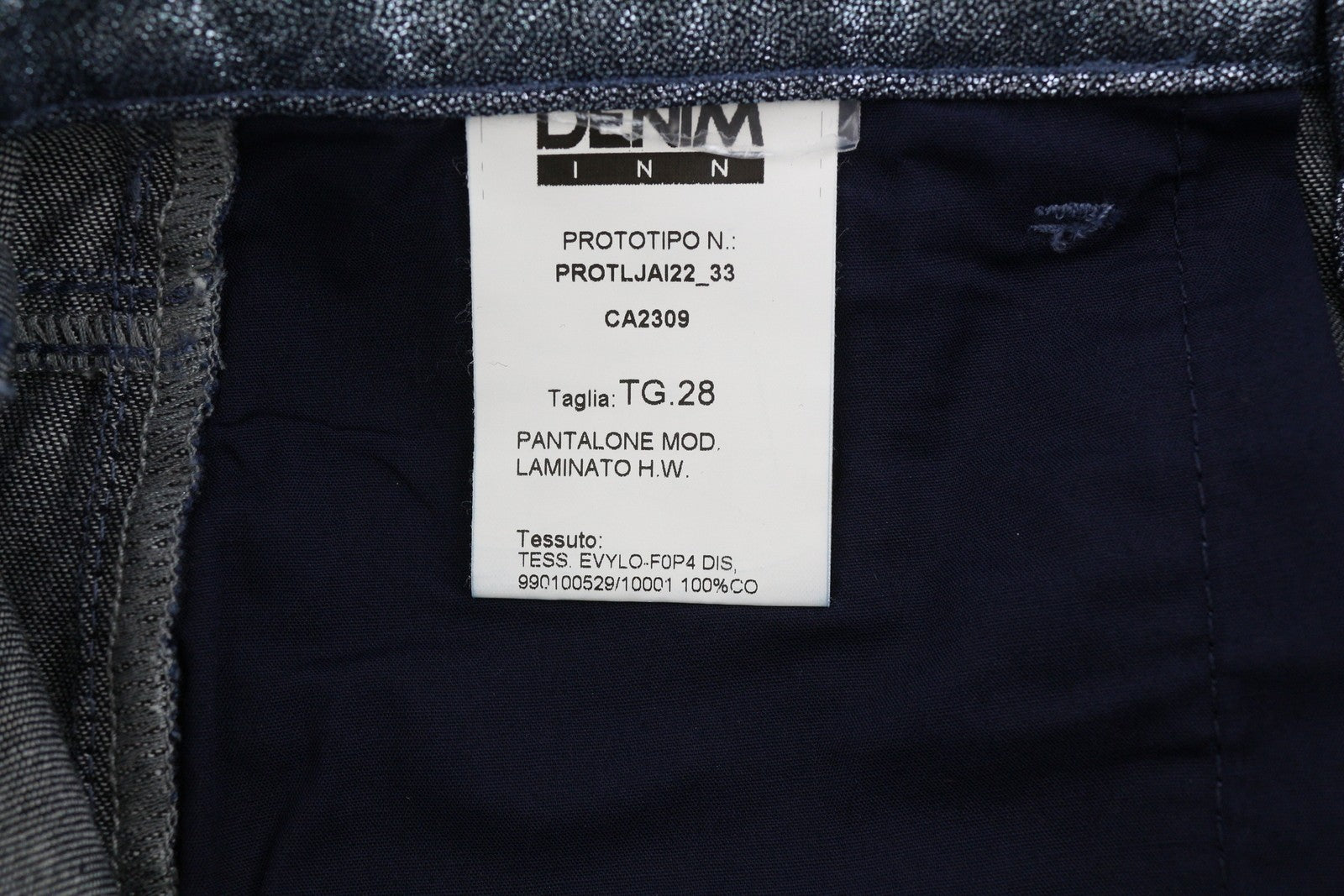 LIU JO Laminato Women Jeans W28 Glitter Blue Denim Snap Side Zip Fly