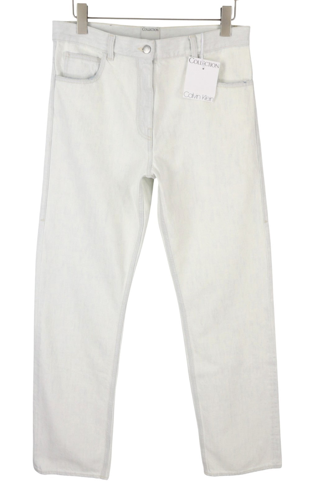 CALVIN KLEIN COLLECTION Women Jeans W29/L32 White Faded Relaxed Straight Denim