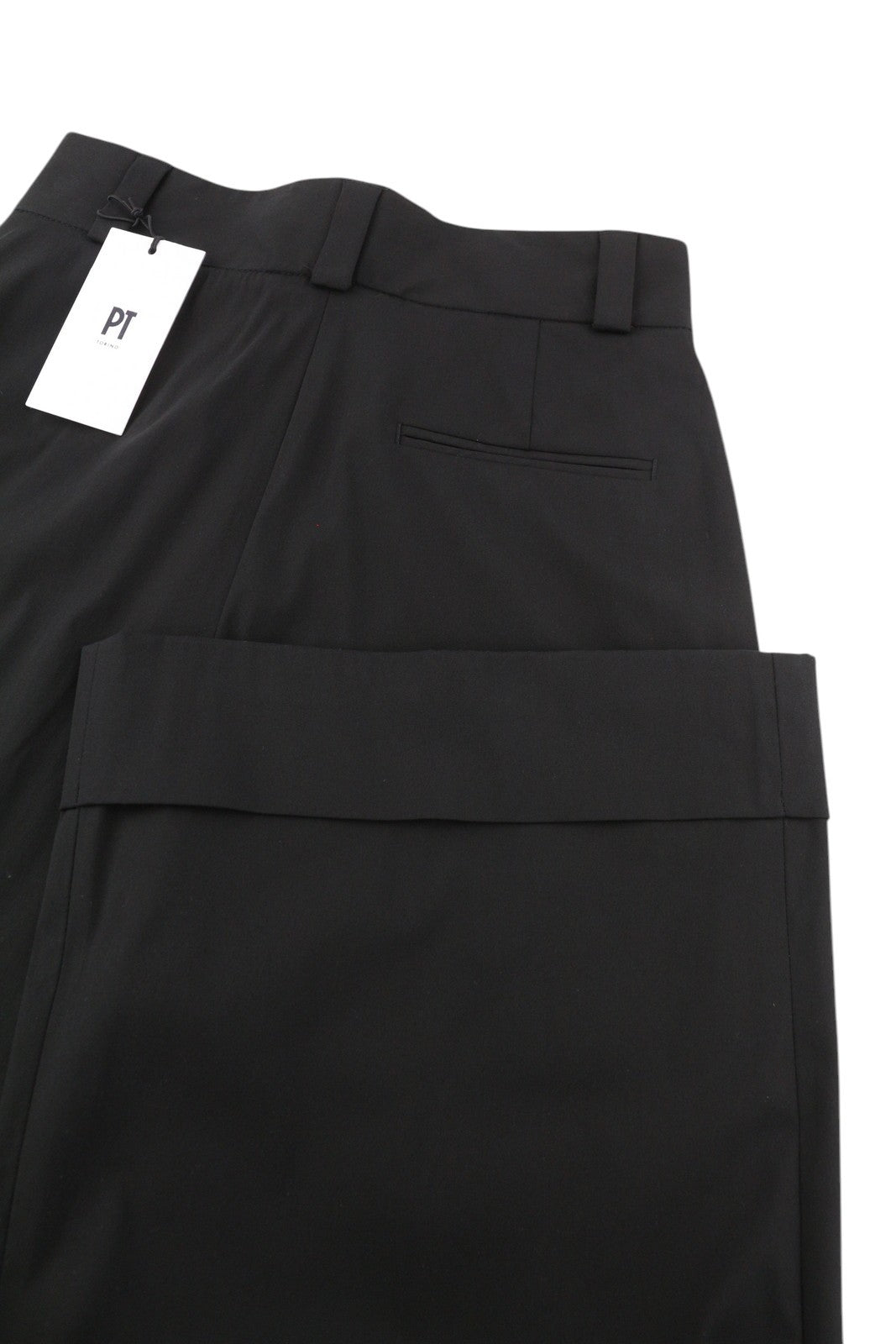 PT TORINO Juliet Women Trousers 38 W25 Flared Black High Waist Zip Turn-Up