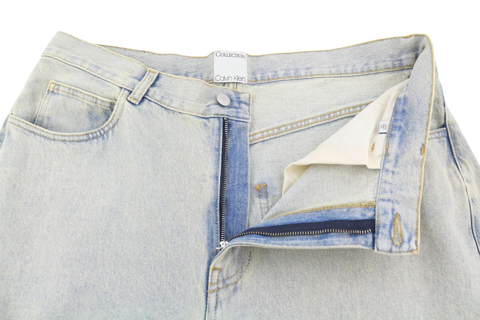 CALVIN KLEIN COLLECTION Men Jeans W36/L32 Blue Faded Relaxed Wide Leg RRP750