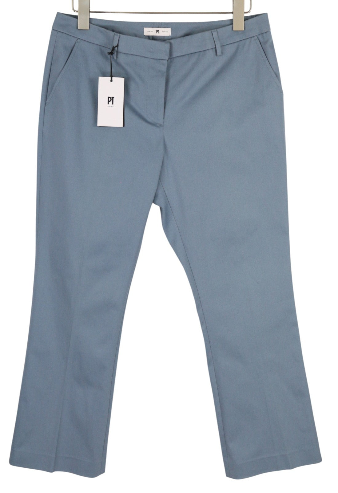 PT TORINO Jaine Women Trousers 48 W35 Blue Bootcut Zip Fly Ankle RRP249