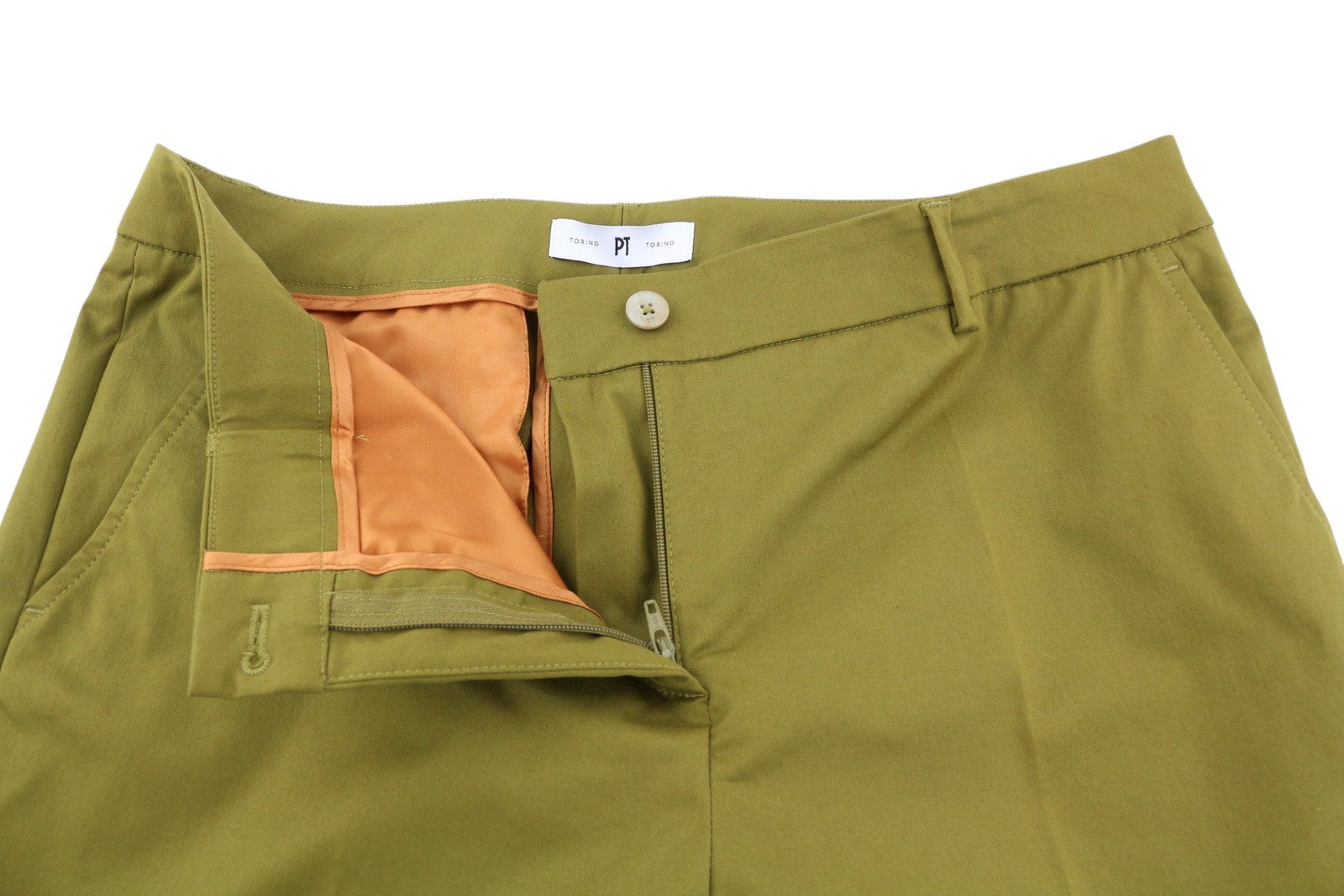 PT TORINO Jaine Women Trousers 44 W31 Green Bootcut Ankle Zip RRP249