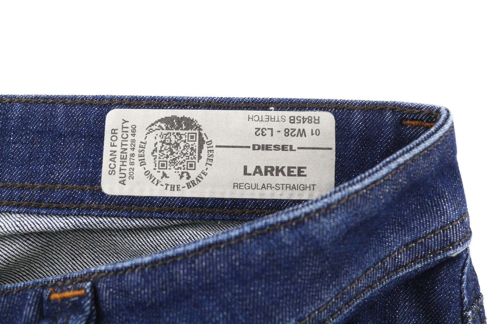 DIESEL Larkee R845B Men's Jeans W28/L32 Straight Stretch Blue Button Fly
