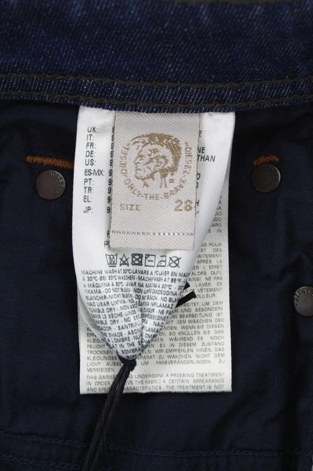 DIESEL Larkee R845B Men's Jeans W28/L32 Straight Stretch Blue Button Fly