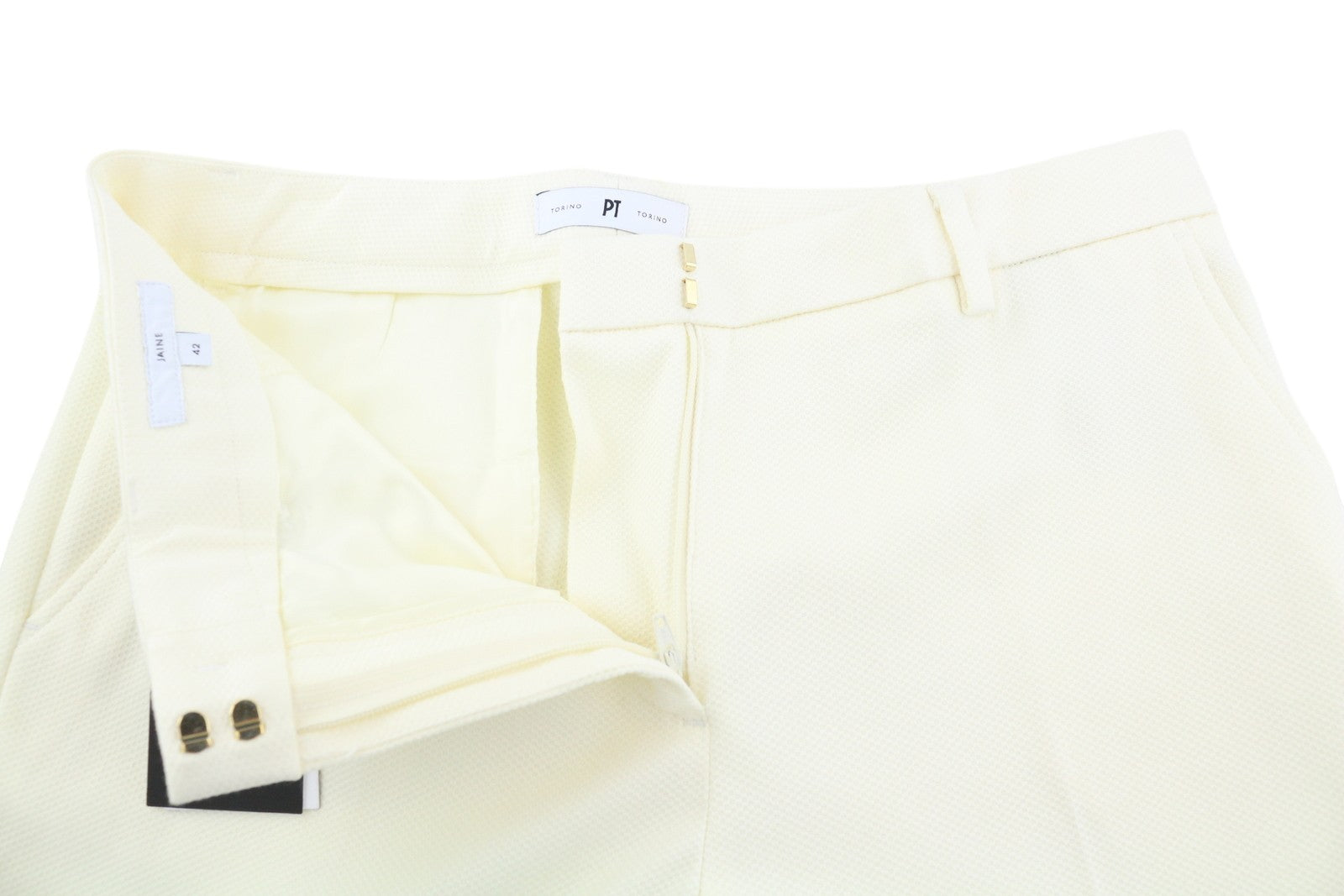 PT TORINO Jaine Women's Trousers 42 W30 Off White Bootcut Zip Ankle Fit RRP249
