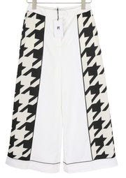 PT TORINO Mia Women's Trousers 42 W26 White Patterned Flared Zip Ankle