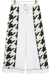 PT TORINO Mia Women's Trousers 40 W25 White Flared Pattern Ankle Zip