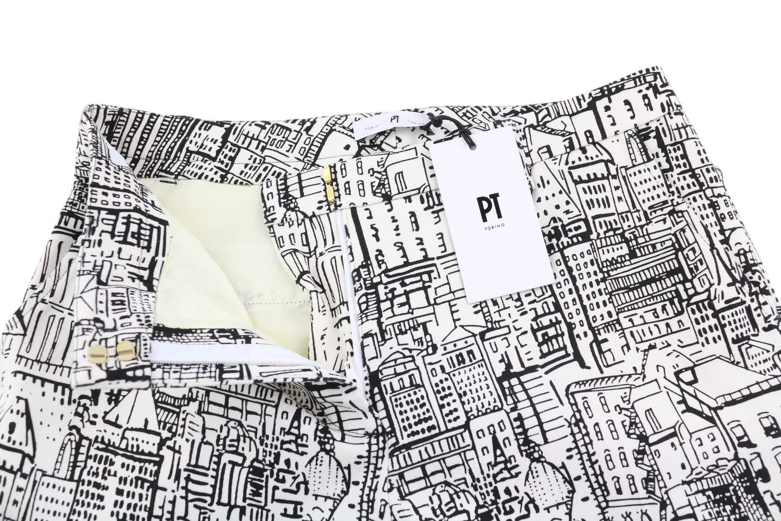 PT TORINO Jaine Women's Trousers 38 W27 City Print Bootcut Ankle Fit RRP249