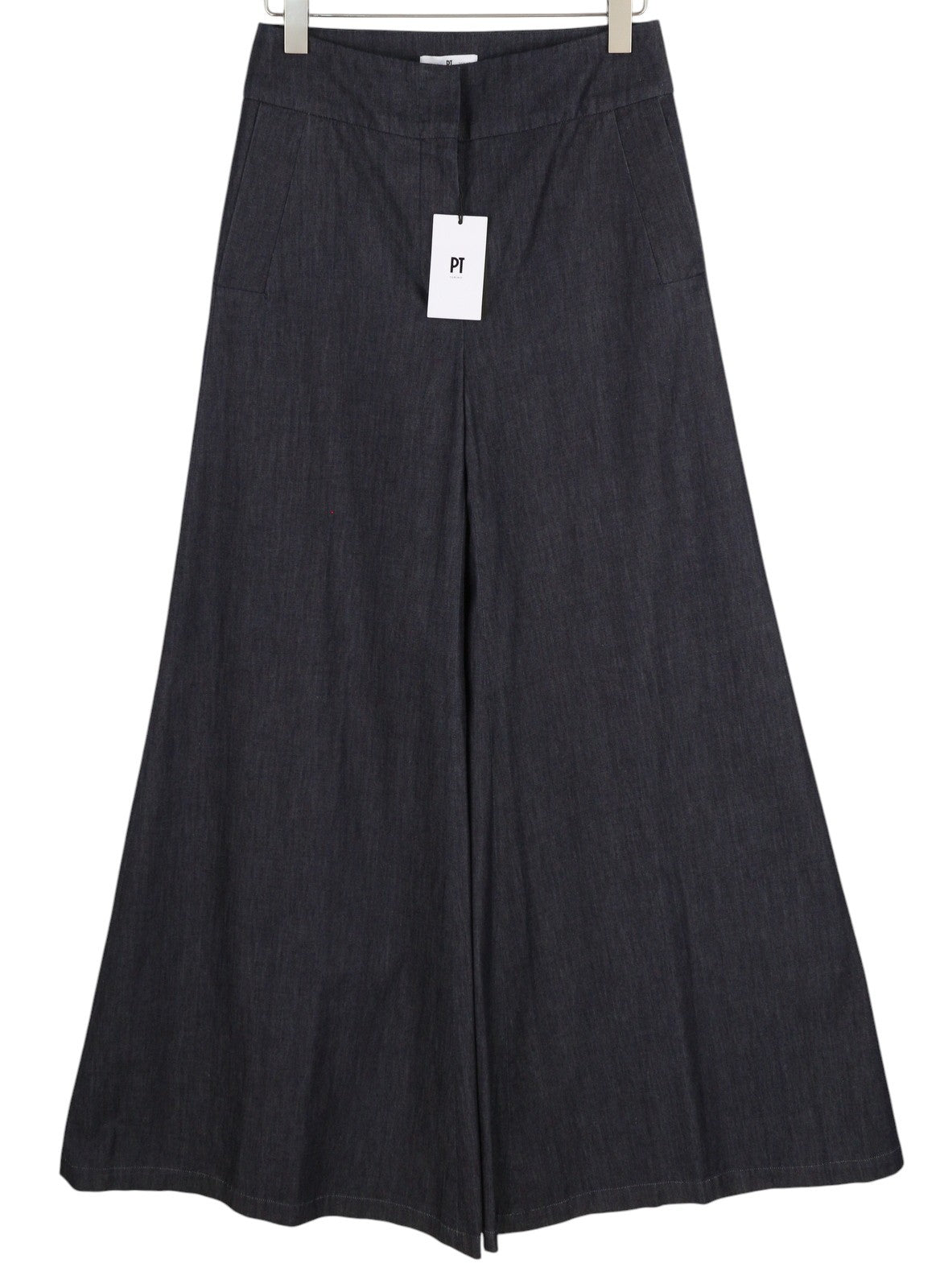 PT TORINO Matilde Women's Trousers 44 W30 Blue Denim Look High Waist Flare