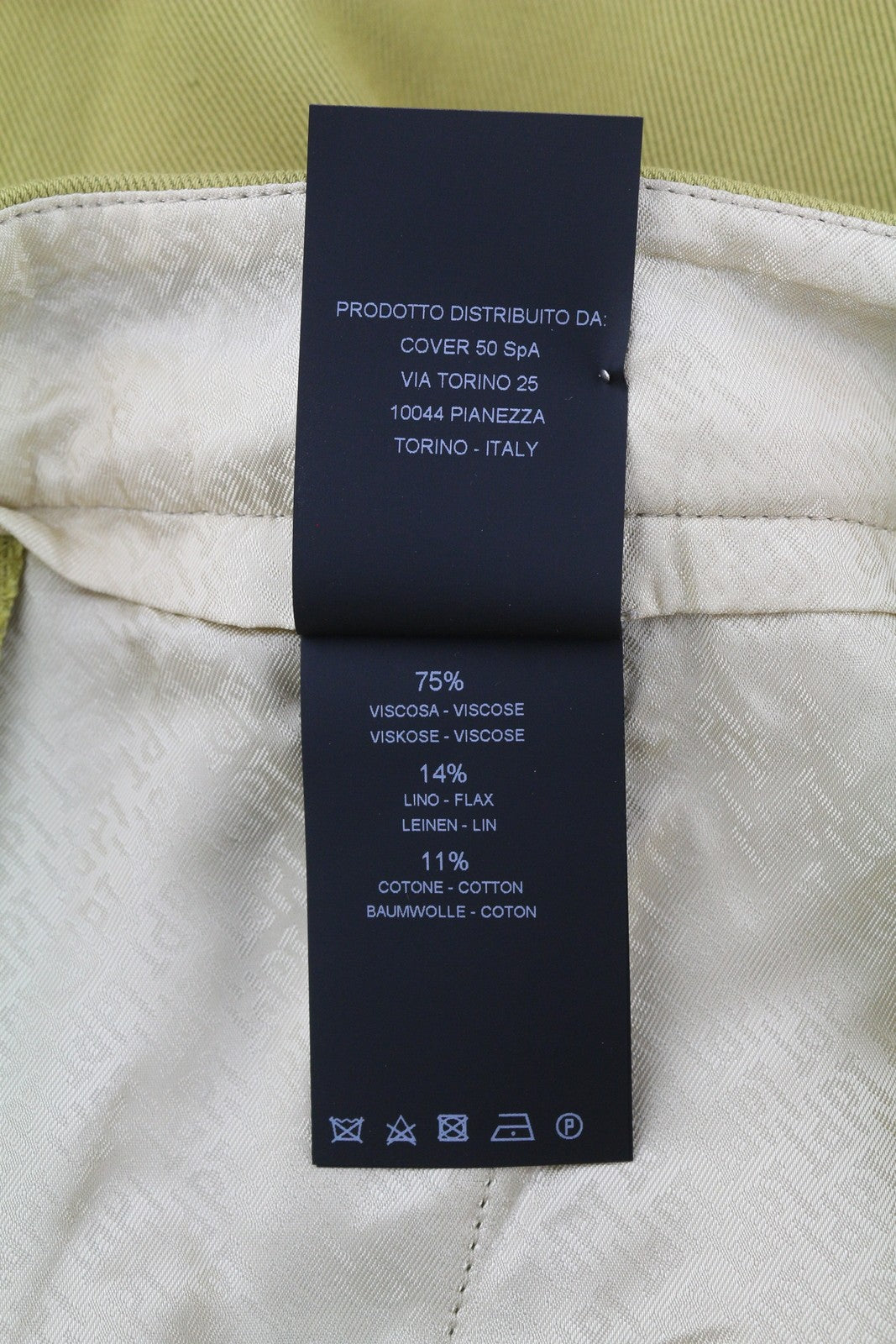 PT TORINO Colette Women's Trousers 40 W28 Green Linen Blend Zip Hem RRP315