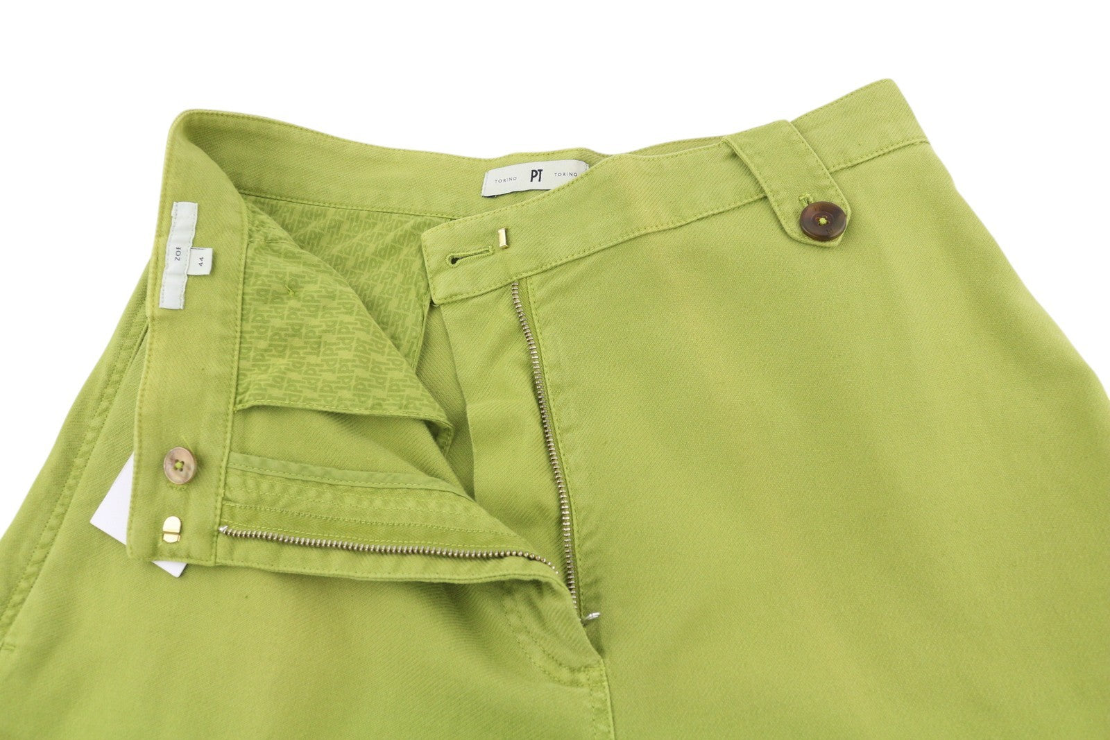 PT TORINO Zoe Women's Trousers 44 W30 Green Slim Cargo Linen High Waist