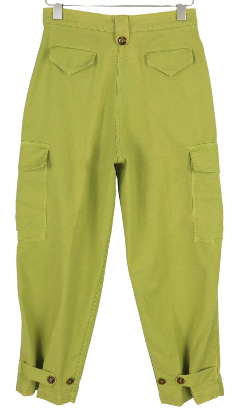 PT TORINO Zoe Women's Trousers 44 W30 Green High Waist Linen Slim Cargo