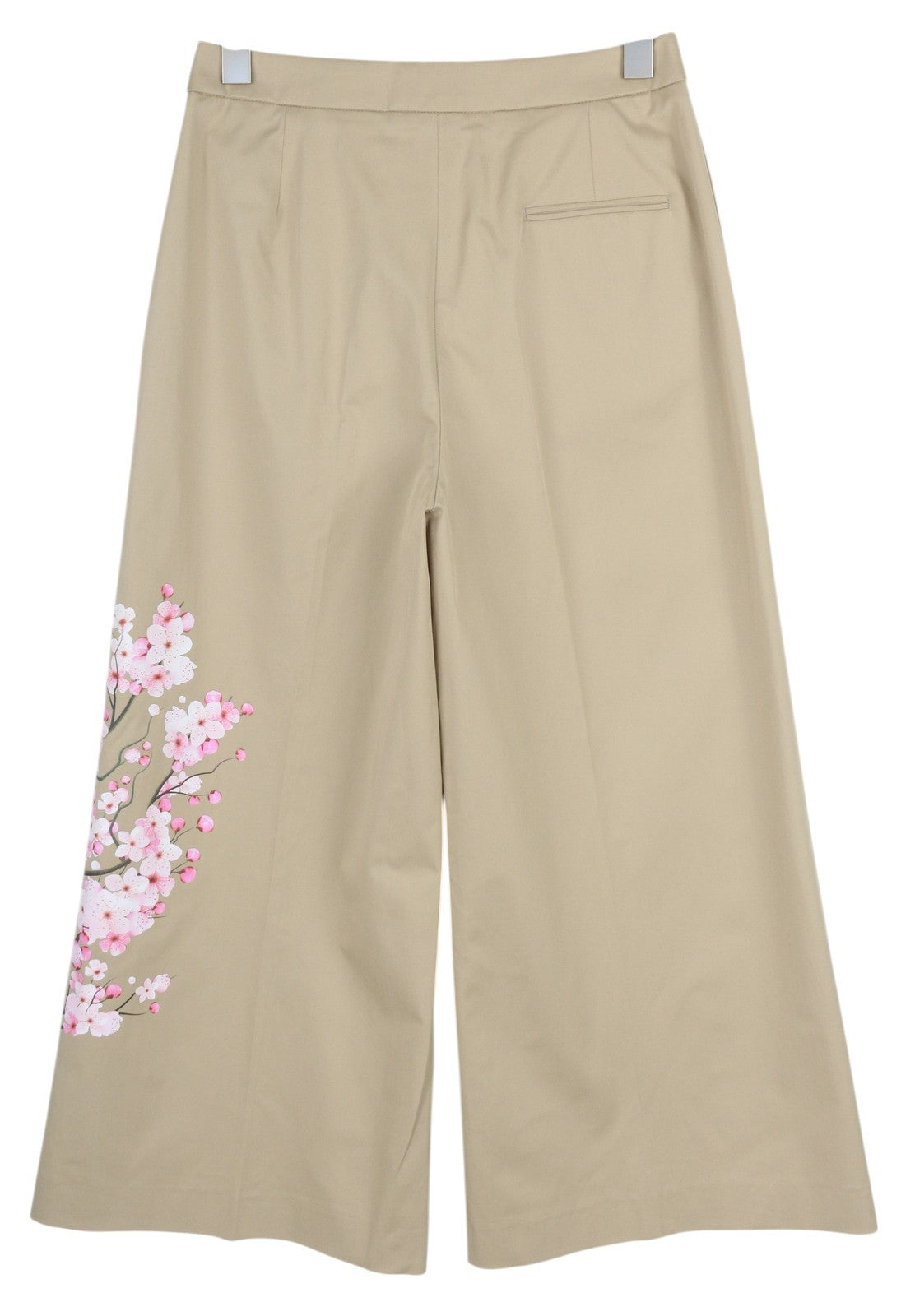 PT TORINO Mia Women's Trousers 42 W28 White Floral Flared High Waist Ankle