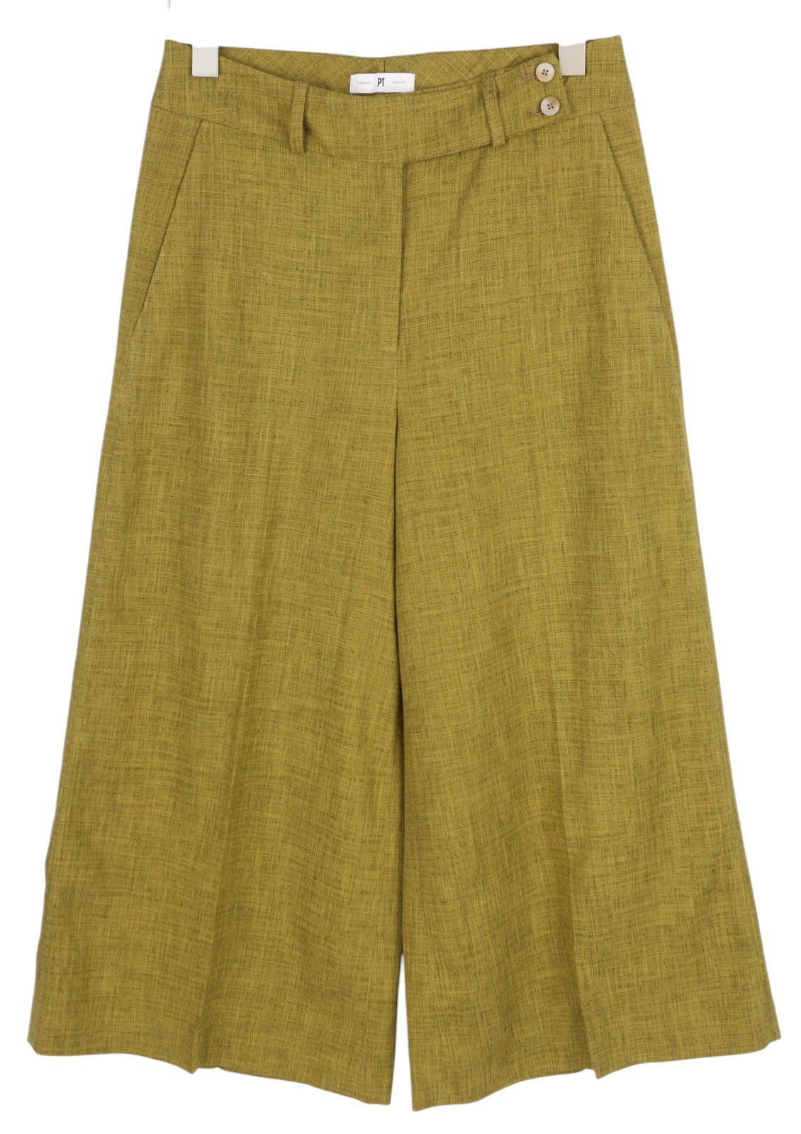 PT TORINO Judy Women's Trousers 40 W27 Green High Waist Pattern Flared