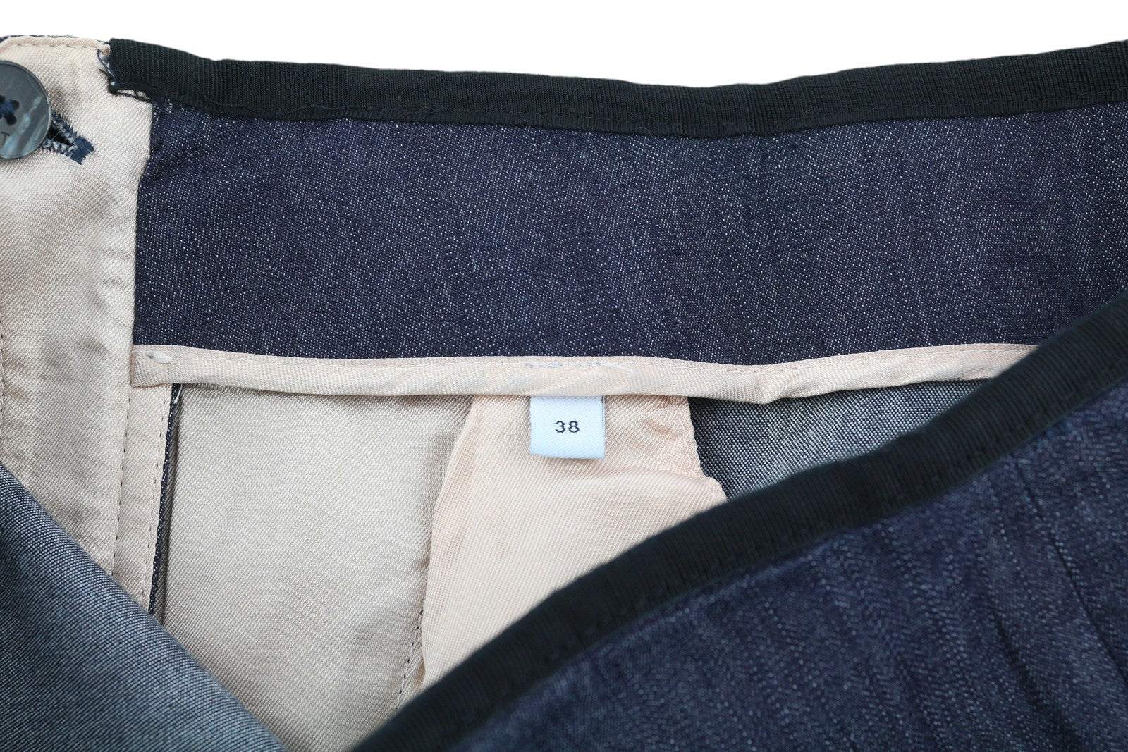 PT TORINO Women's Trousers 38 W29 Denim Look Dark Blue Flared High Waist