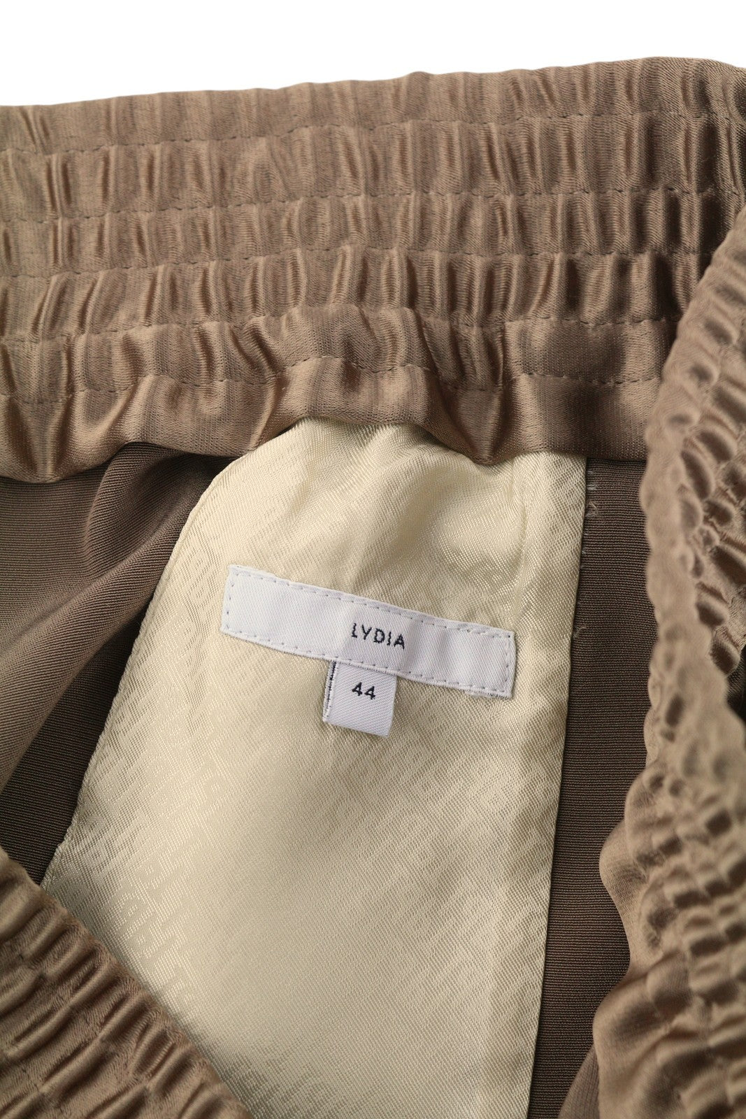 PT TORINO Lydia Women's Trousers 44 W31 Brown Shiny Flared Leg Elastic Waist