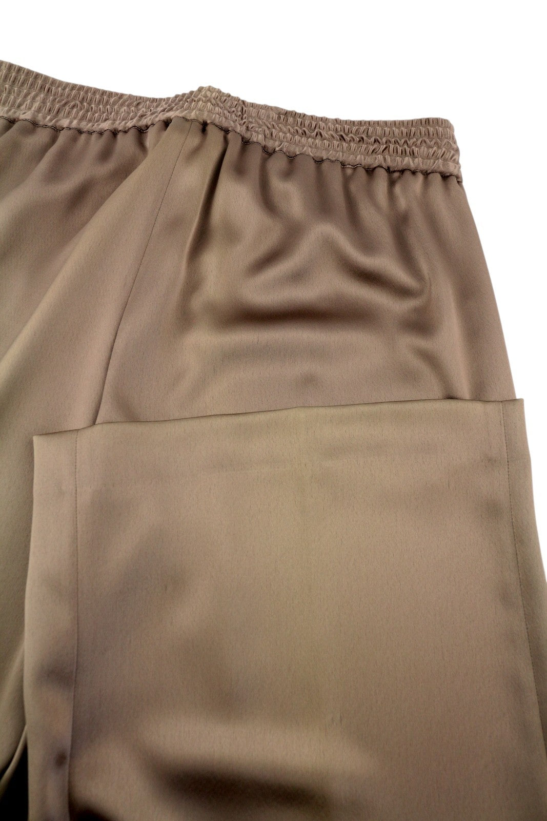 PT TORINO Lydia Women's Trousers 46 W33 Brown Flared Shiny Elastic Waist