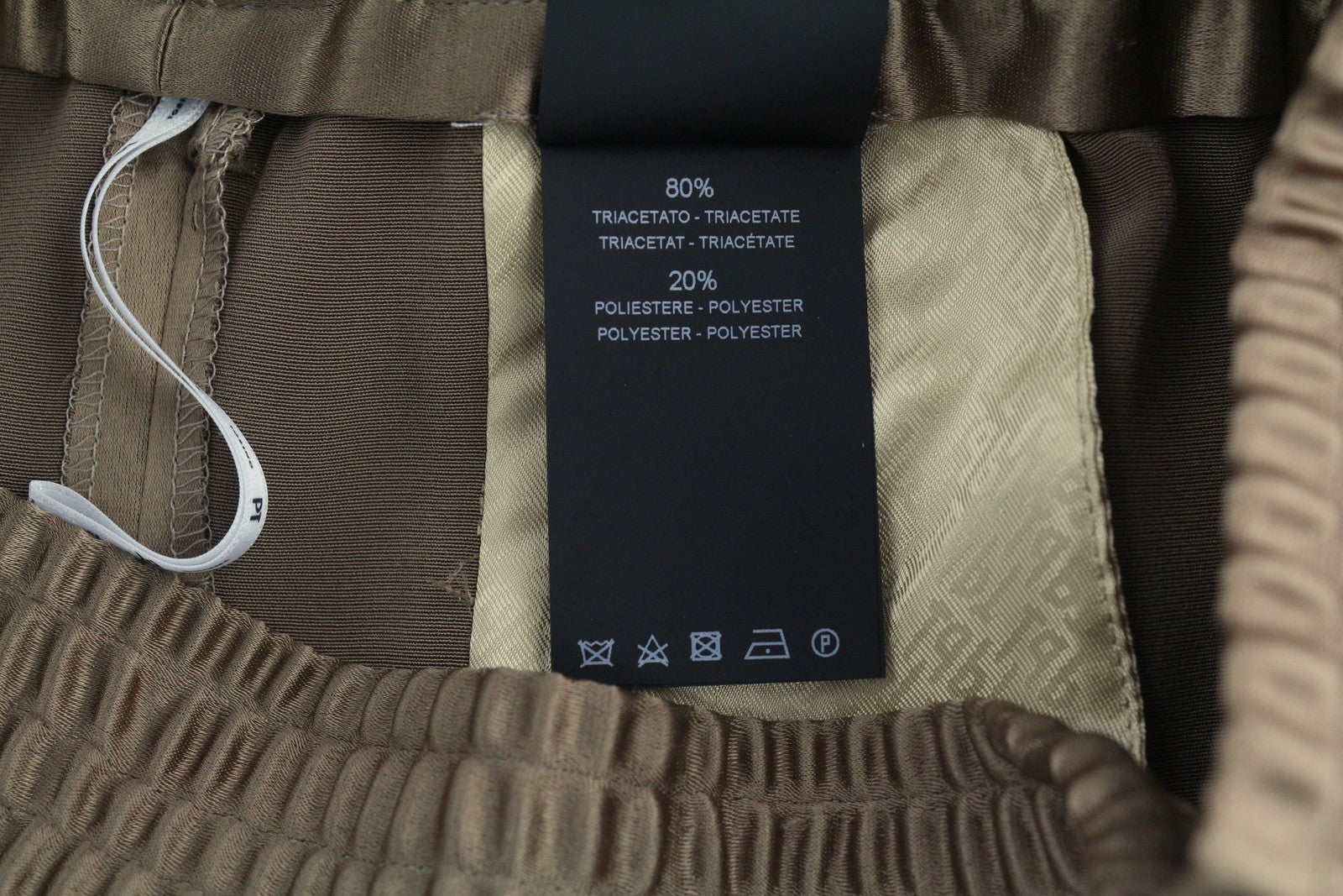 PT TORINO Lydia Women Trousers 40 W28 Brown Shiny Stretch Flare Elastic Waist