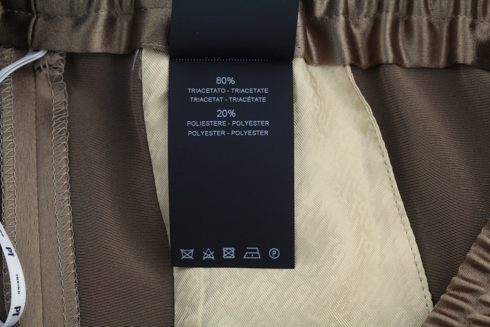 PT TORINO Lydia Women's Trousers 38 W27 Brown Elastic Waist Shiny Flared Fit