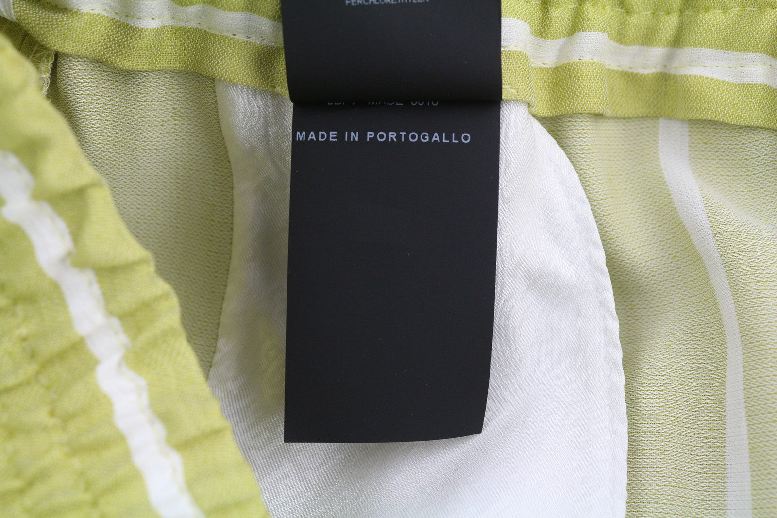 PT TORINO Lydia Women's Trousers 42 W30 Green Elastic Waist Pinstriped Linen