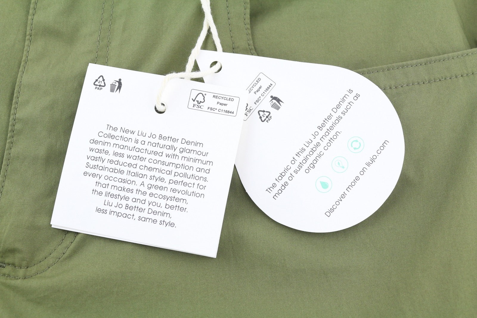 LIU JO Flare Utility Women's Trousers W30 Green Wide Leg Cargo Zip Fly