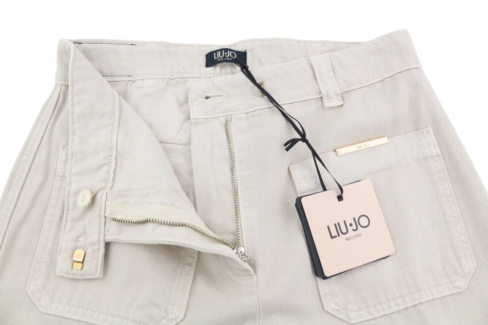 LIU JO Lungo Women's Jeans W28 Beige High Waist Bootcut Light Denim