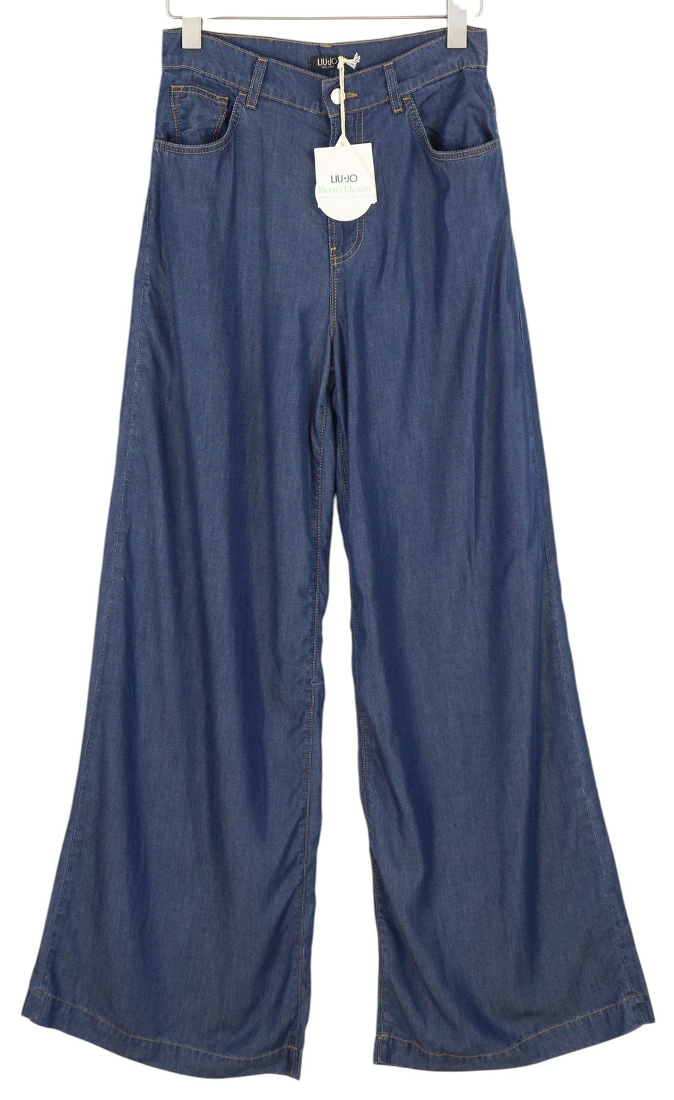 LIU JO Flare Women's Trousers W28 Blue High Waist Flared Denim Style