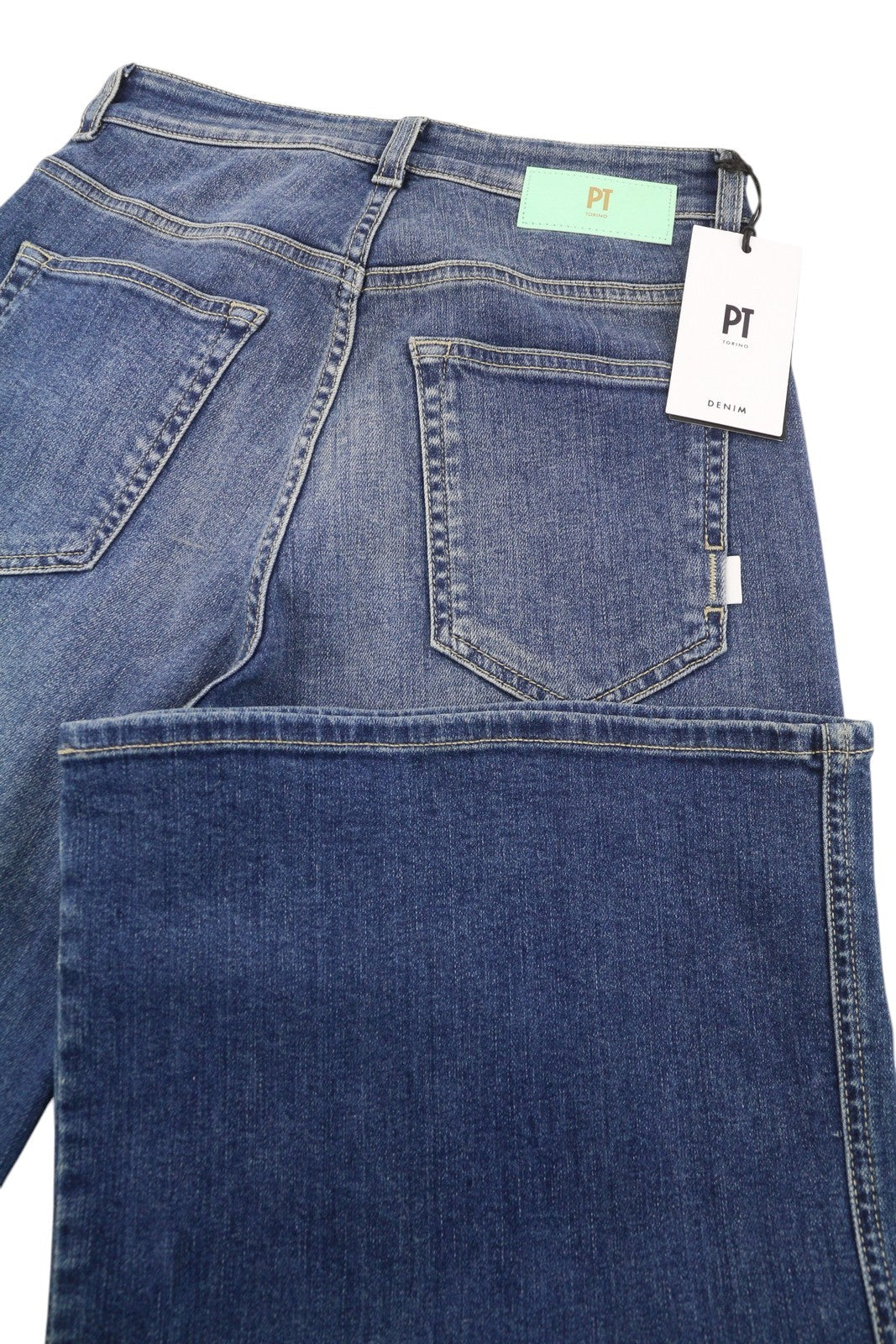 PT TORINO Cyndi Women's Jeans W26 Blue Embroidered High Waist Flare