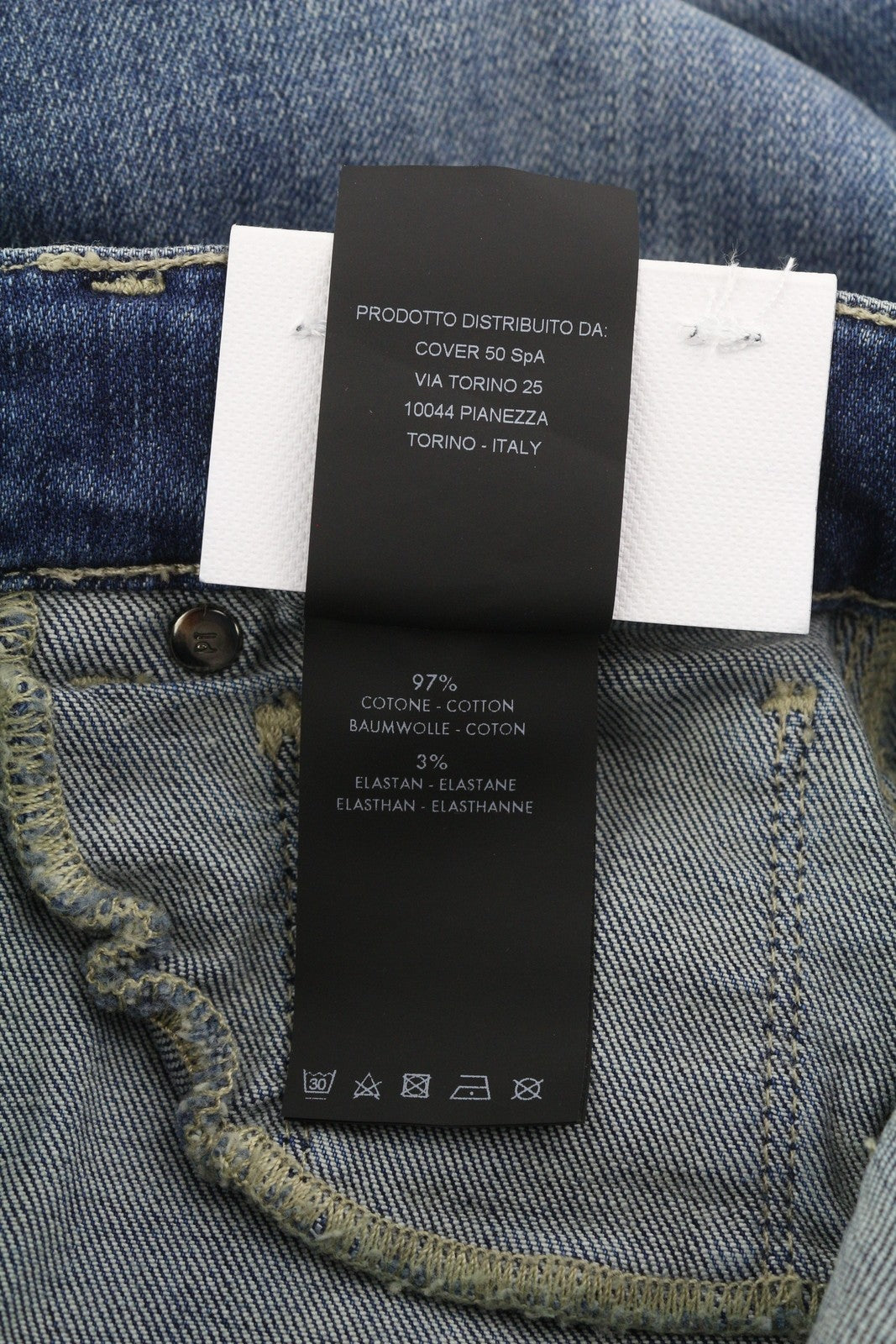 PT TORINO Cyndi Women's Jeans W26 Blue Embroidered High Waist Flare