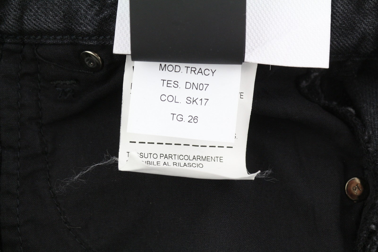 PT TORINO Tracy Women's Jeans W26 Black Straight Fit Rhinestone Detail