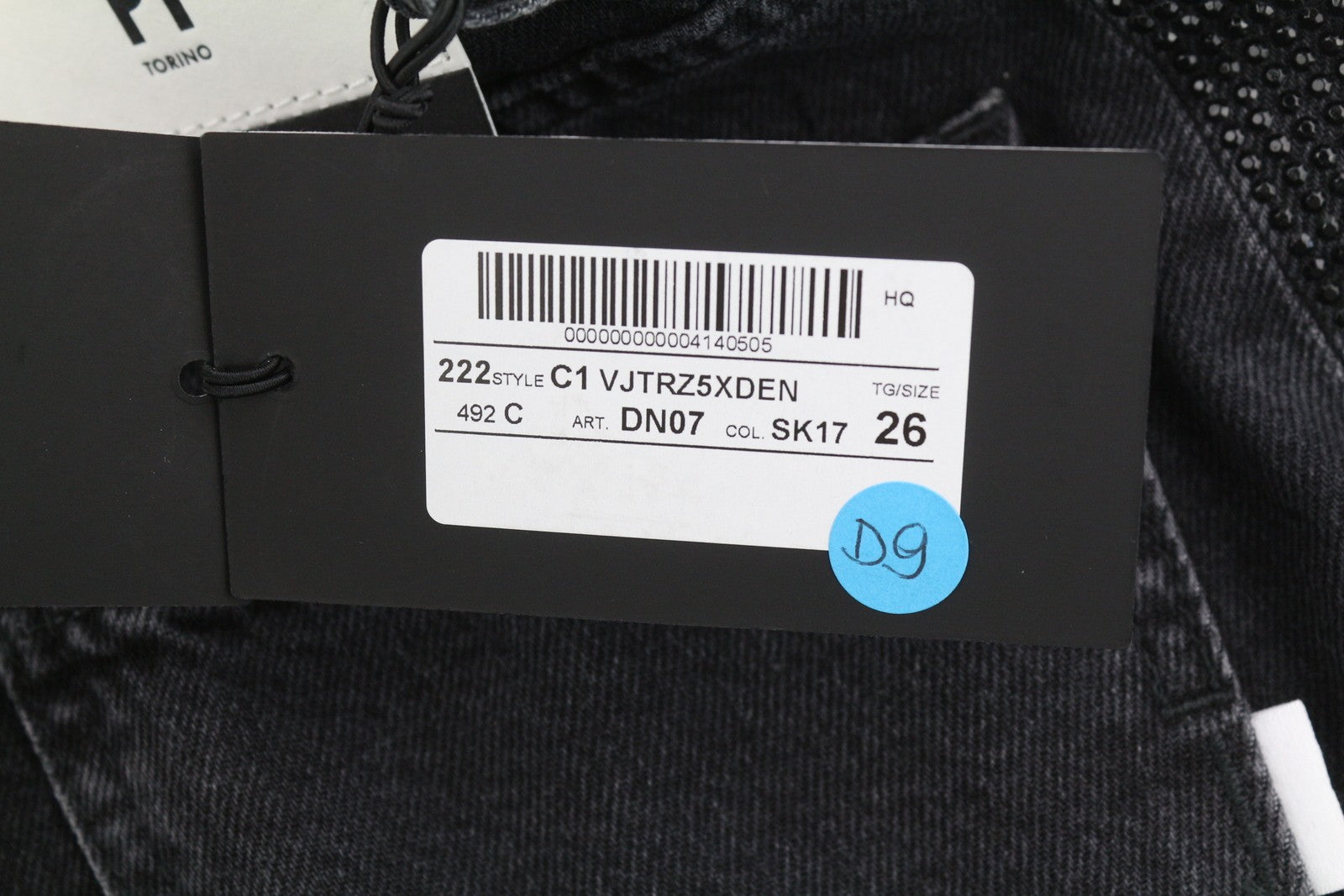 PT TORINO Tracy Women's Jeans W26 Black Straight Fit Rhinestone Detail