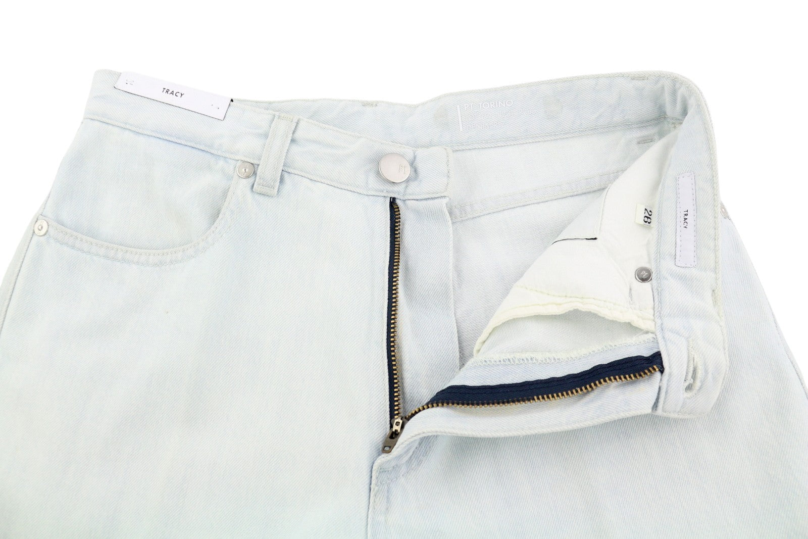 PT TORINO Tracy Women's Jeans W26 Blue Straight Fit Zip Fly Cropped