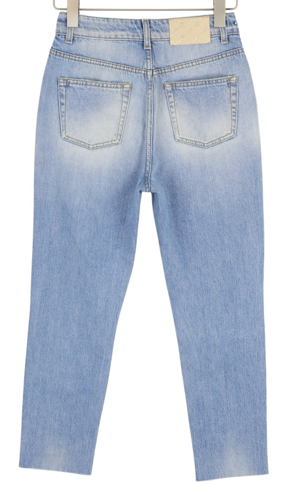 LIU JO Mom Women's Jeans W28 Blue Ripped Slim Fit Distressed Ankle