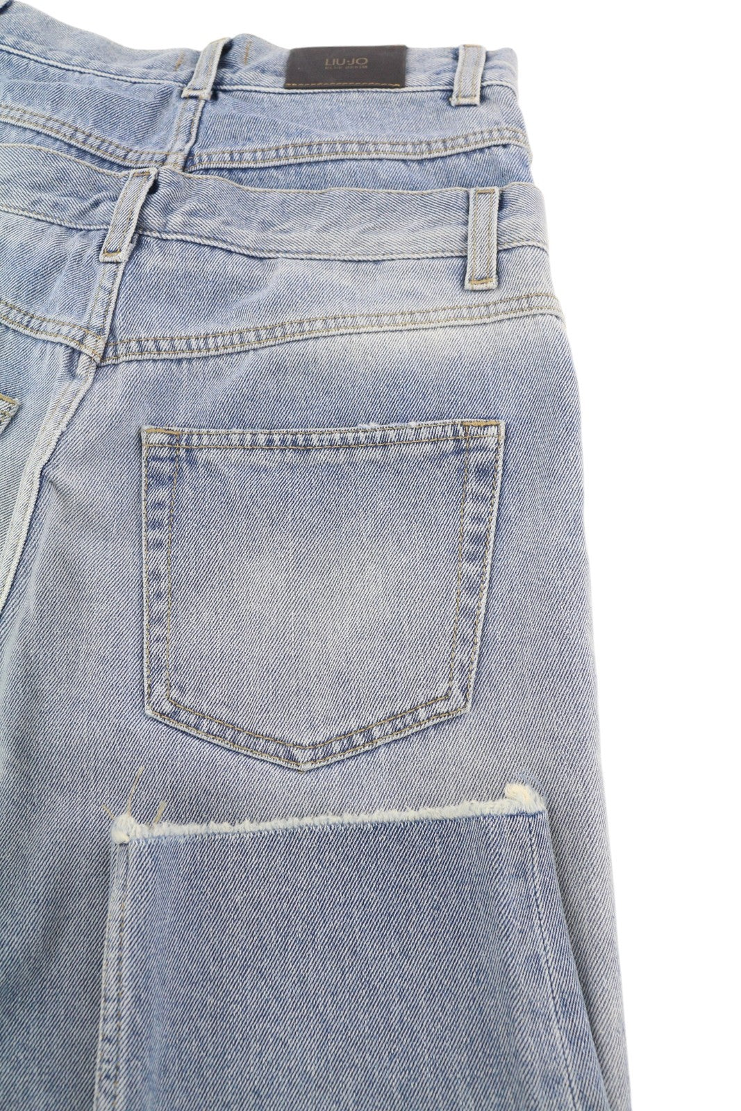 LIU JO Women's Jeans W28 Blue Washed Very High Waist Slim Button Fly