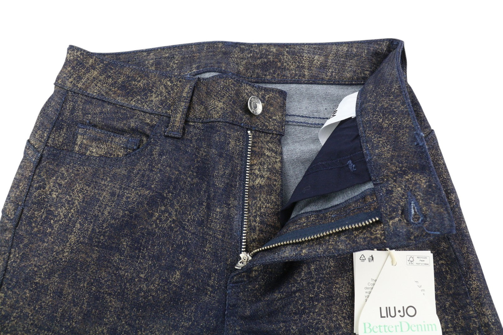 LIU JO Lamina Women's Jeans W28 Glitter Bootcut Patterned Ankle Fit