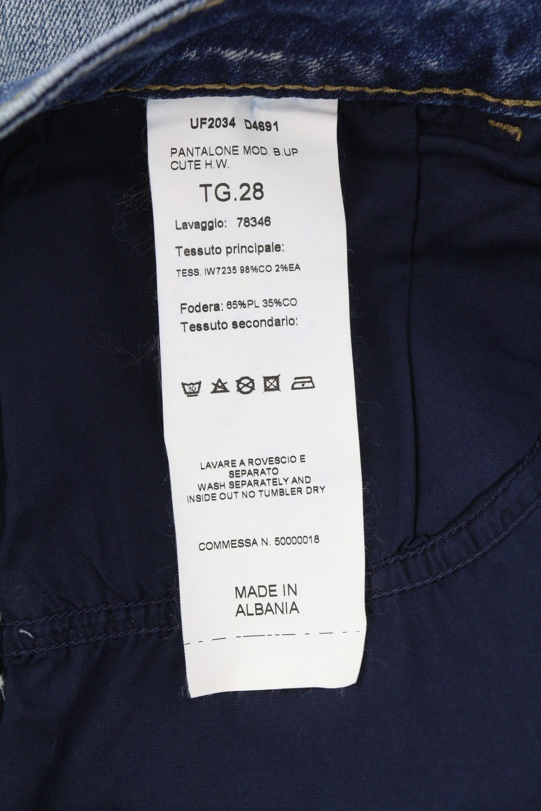 LIU JO Cute Women's Jeans W28 Blue Washed Ripped Rhinestone Ankle Fit