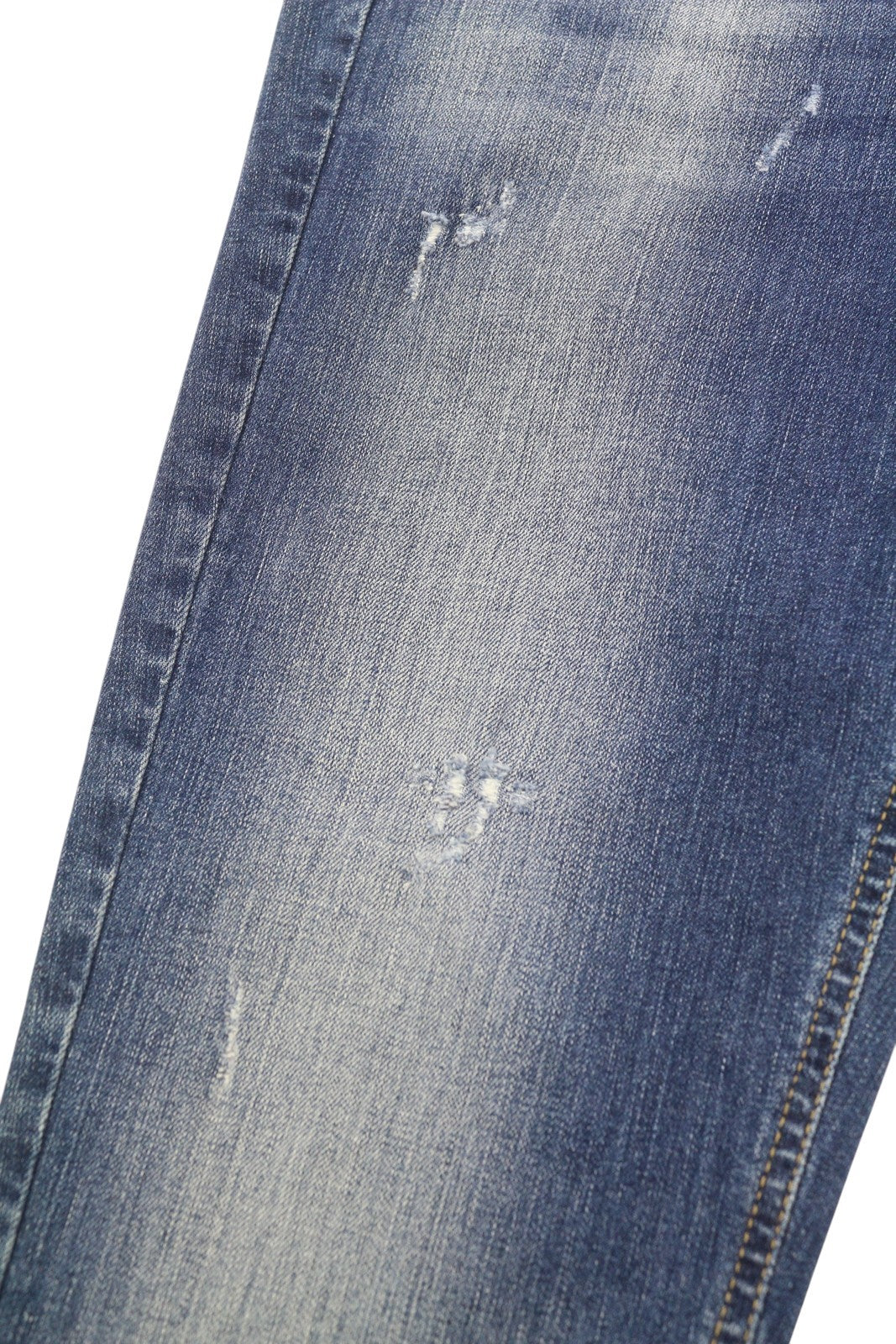 LIU JO Cute Women's Jeans W28 Blue Washed Ripped Rhinestone Ankle Fit