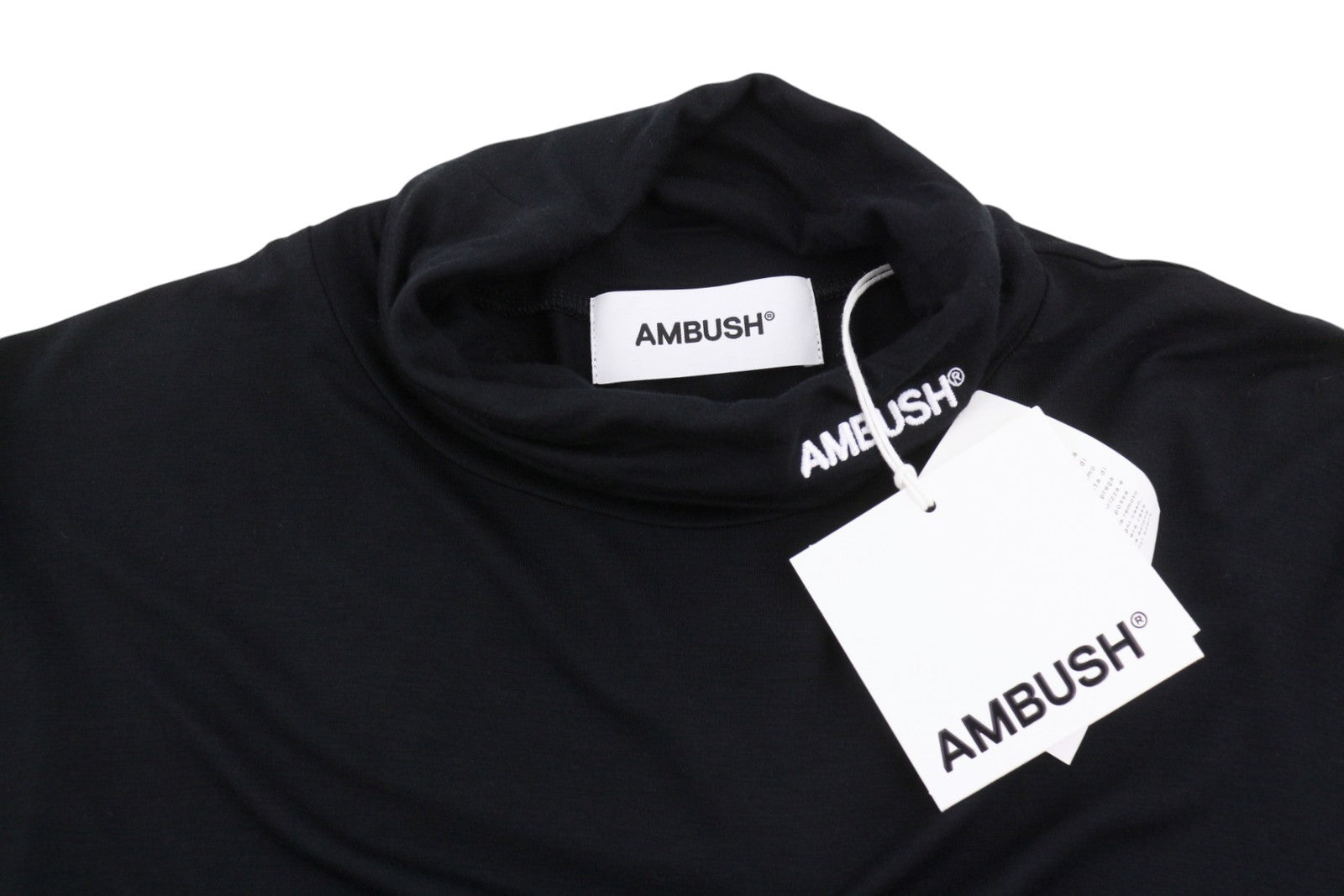 AMBUSH Fitted Turtleneck Tap Shoe Blanc Men T-Shirt 2XL Black Pullover RRP185