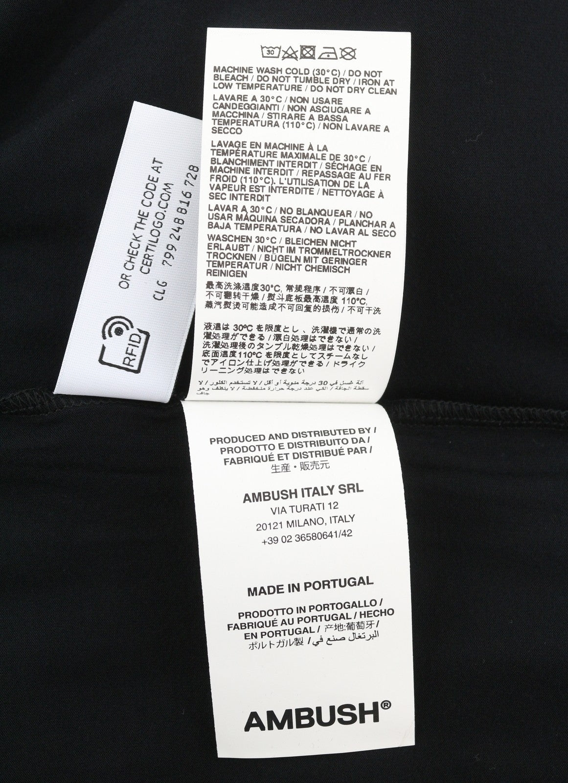 AMBUSH Fitted Turtleneck Tap Shoe Blanc Men T-Shirt 2XL Black Pullover RRP185