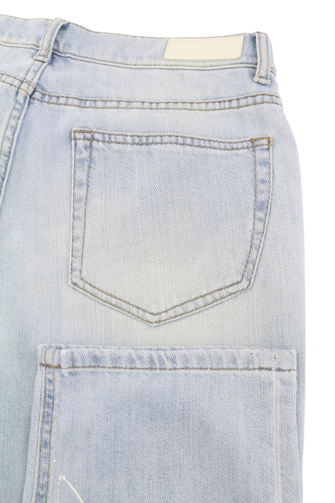 LIU JO Boy Lapel Women's Jeans W28 Blue Painted Washed Slim Fit Button Fly