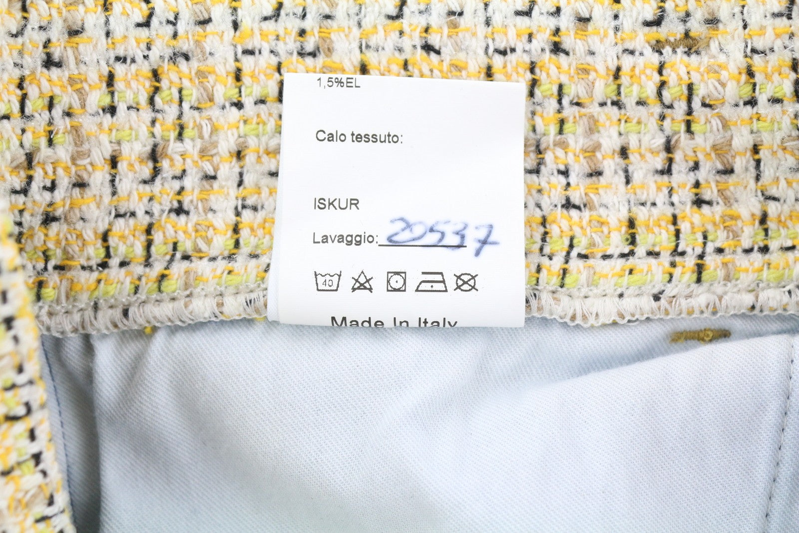 LIU JO Women's Jeans W28 Blue Straight Fit Tweed Hem Ankle Buttoned