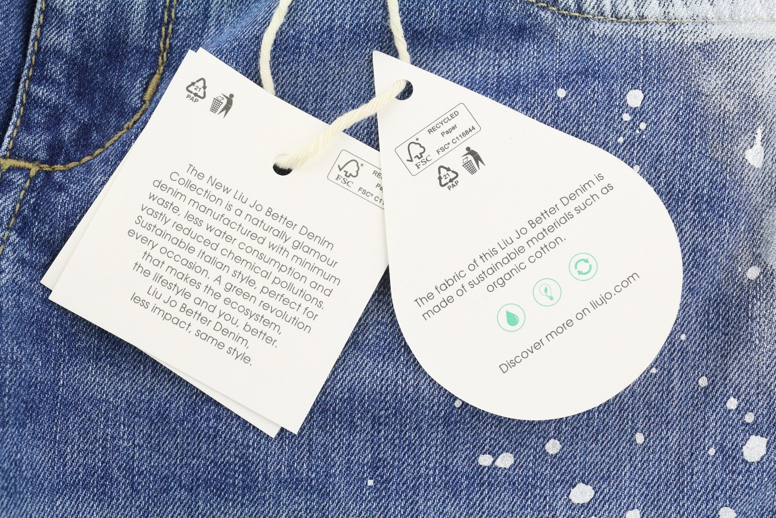 LIU JO Fly Women's Jeans W28 Blue Patterned Bootcut Washed Ankle Fit